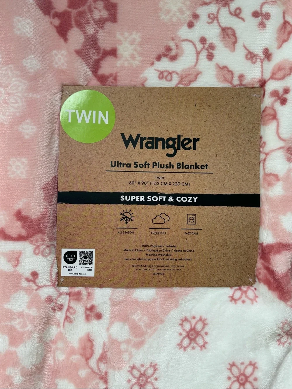 Nwt Wrangler Pink Paisley Twin Blanket